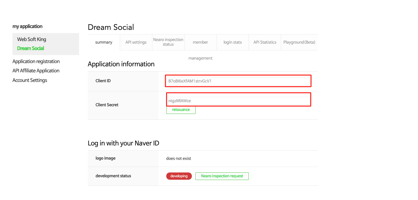 Copy Client ID and Client Secret
